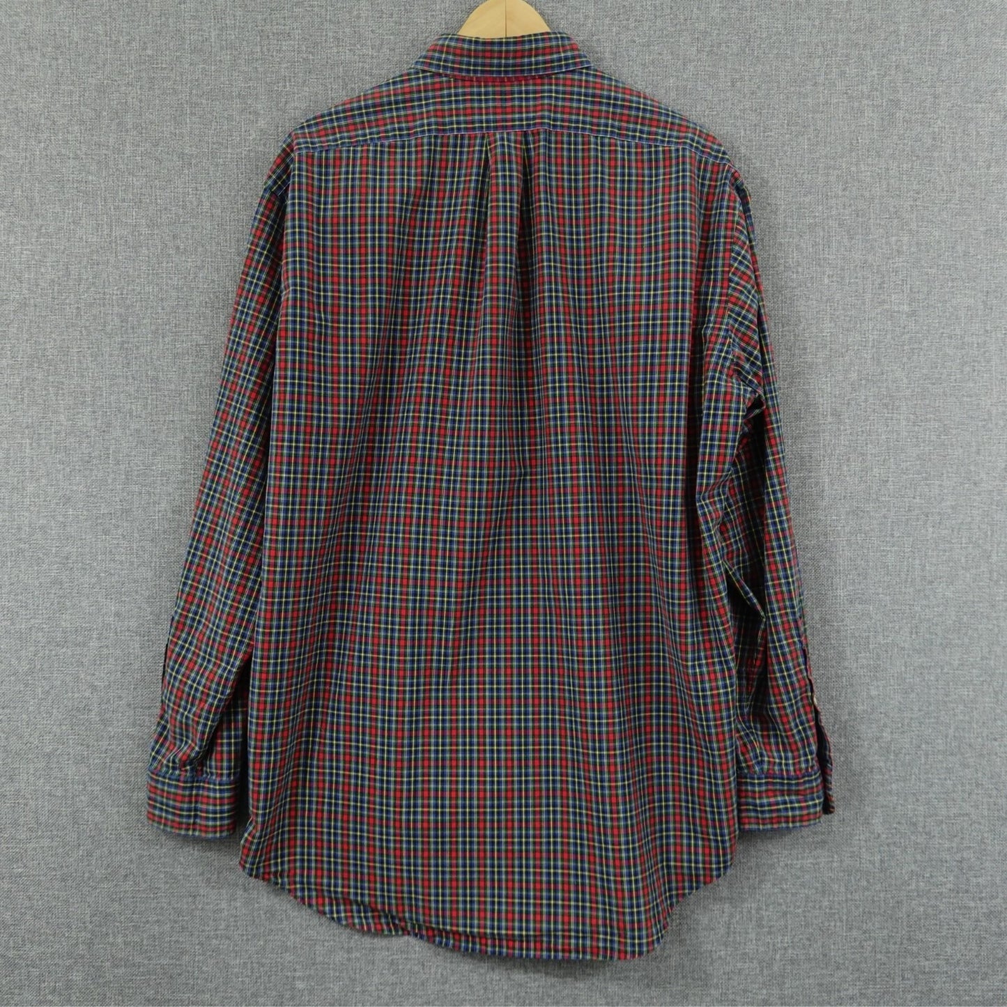 Ralph Lauren Classic Fit Plaid Shirt Red Multicolor Cotton - Size L