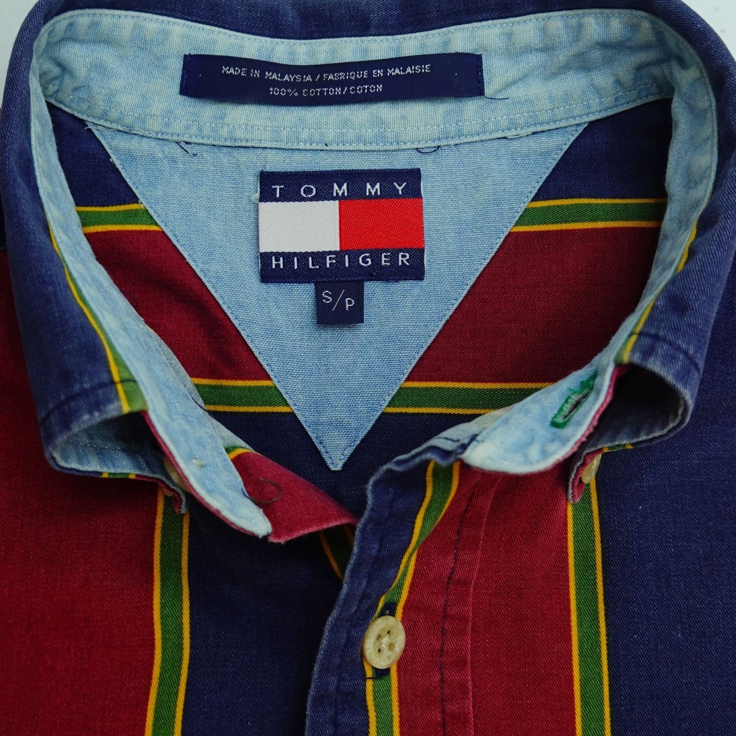 Vintage Tommy Hilfiger Vintage Preppy Stripe Button-Down Shirt - Size XL