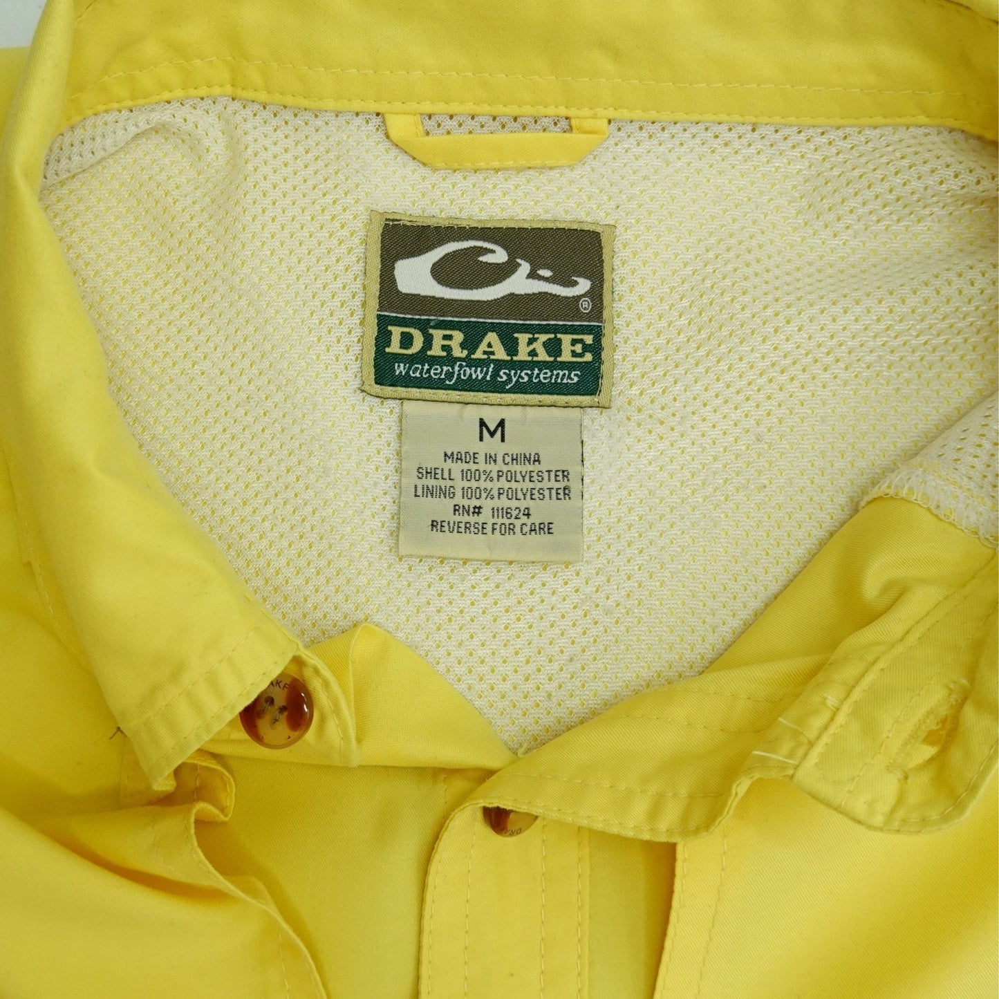Drake Waterfowl Vented Outdoor Short Sleeve Shirt Yellow - Size M
