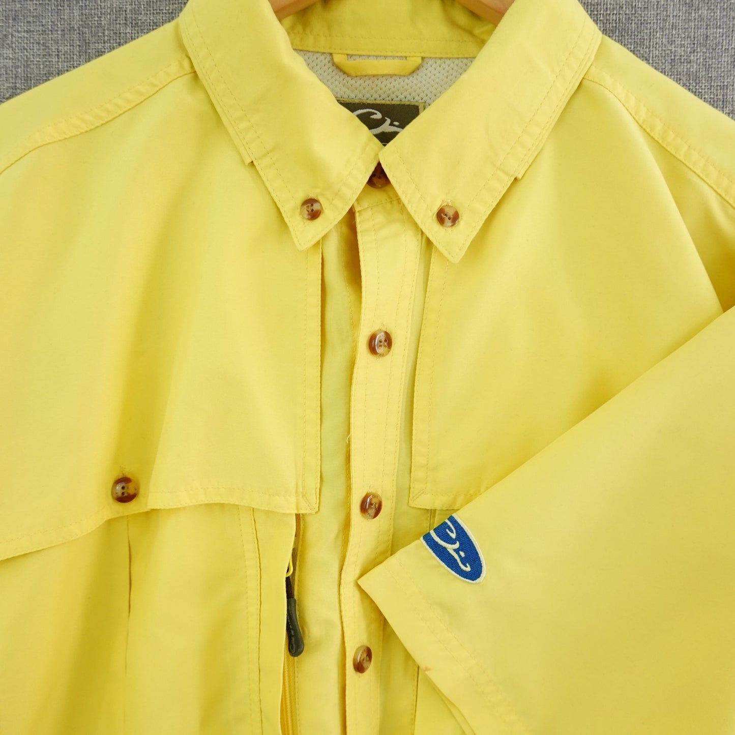 Drake Waterfowl Vented Outdoor Short Sleeve Shirt Yellow - Size M