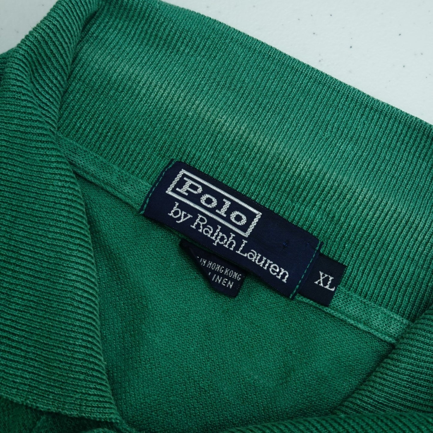 Vintage Polo by Ralph Lauren Green Linen Polo Shirt - Size XL