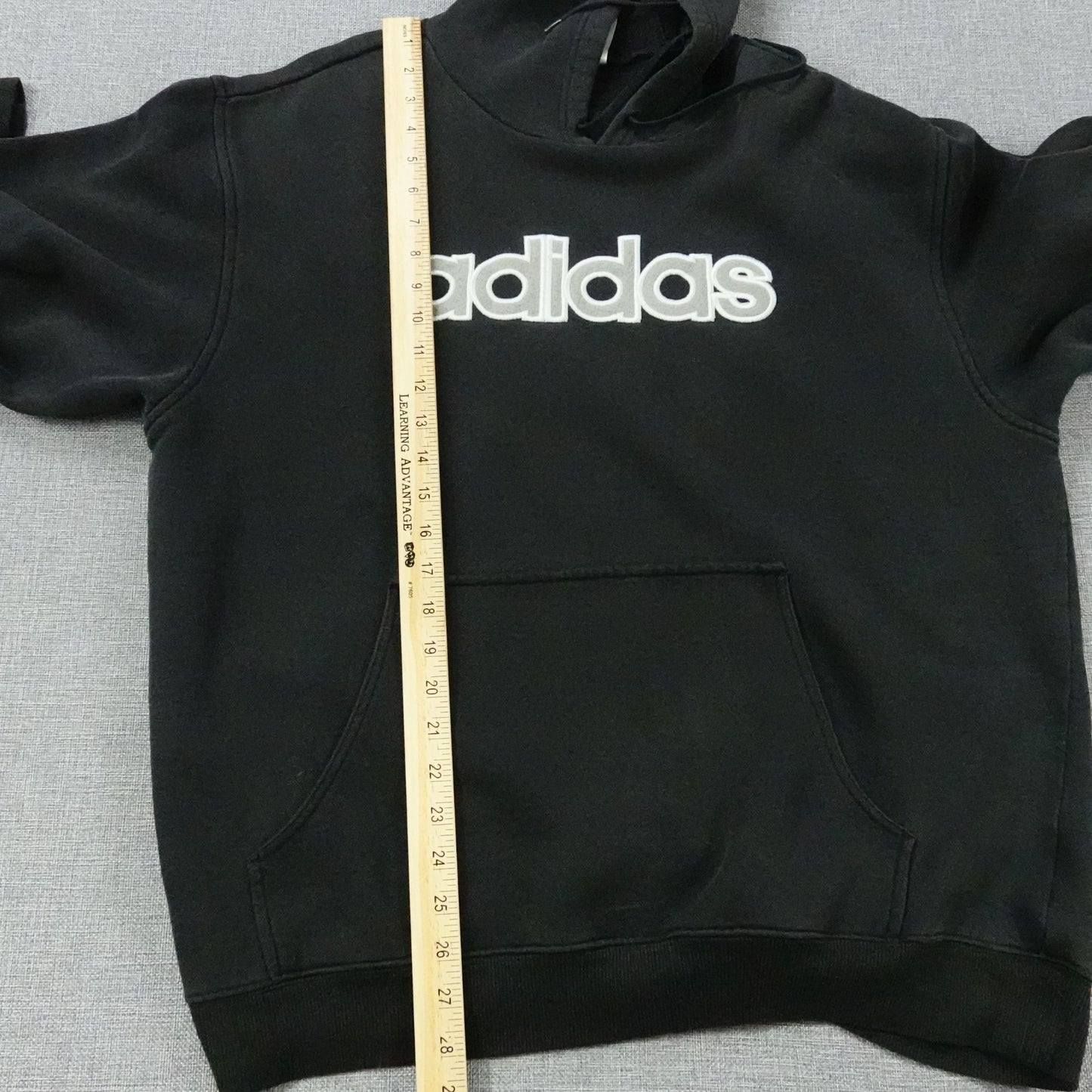 Adidas Men’s Hoodie Large Black Pullover 2007 Embroidered Logo