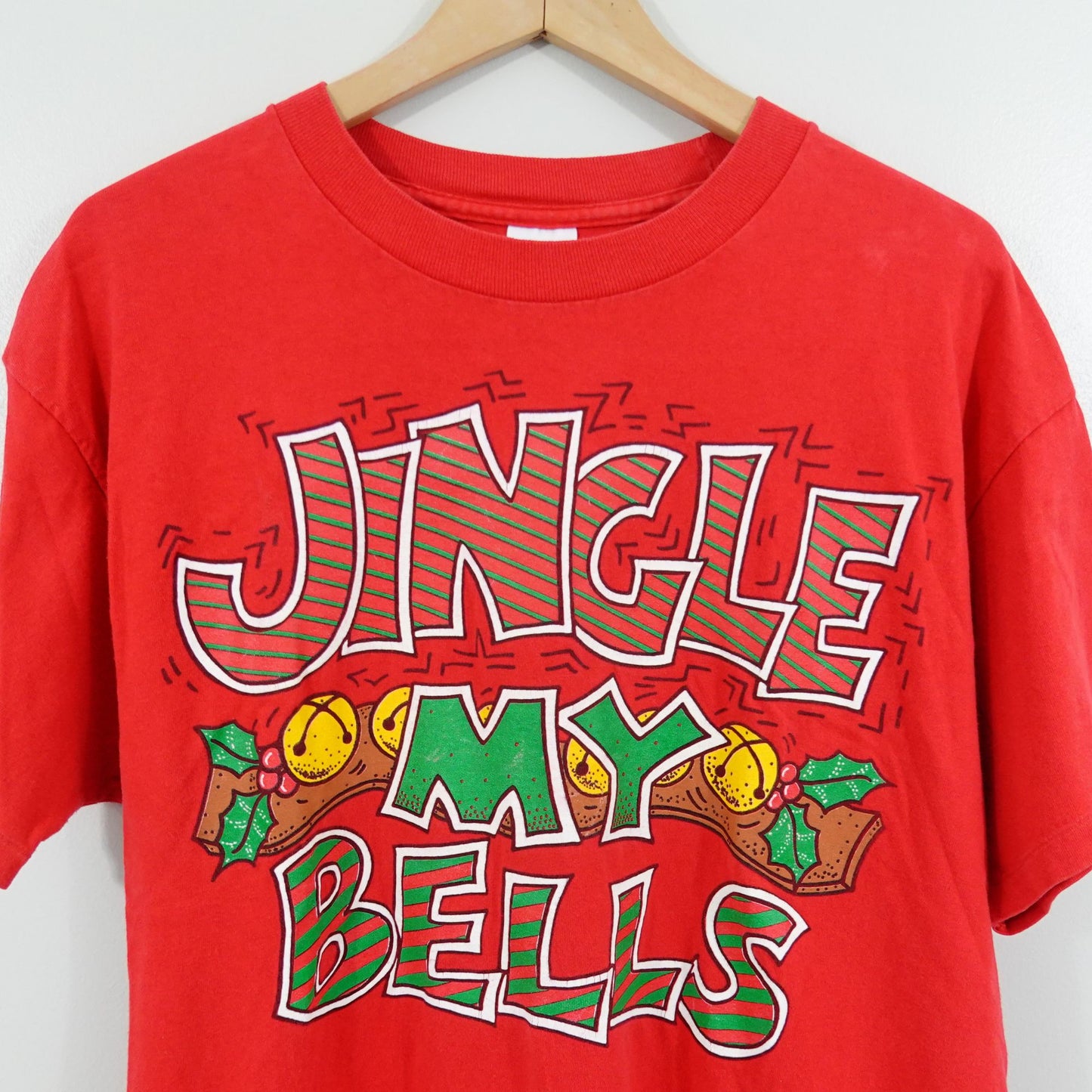 Vintage 90's Jingle My Bells Christmas T-Shirt - Size Medium