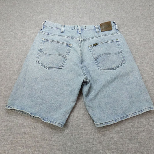 Vintage Lee High Rise Relaxed Fit Denim Shorts Size 34 Light Wash Jean Cut Offs