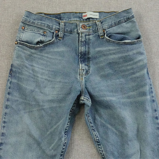 Wrangler Straight Fit Jeans Mens 29W 29.5L Light Wash Denim