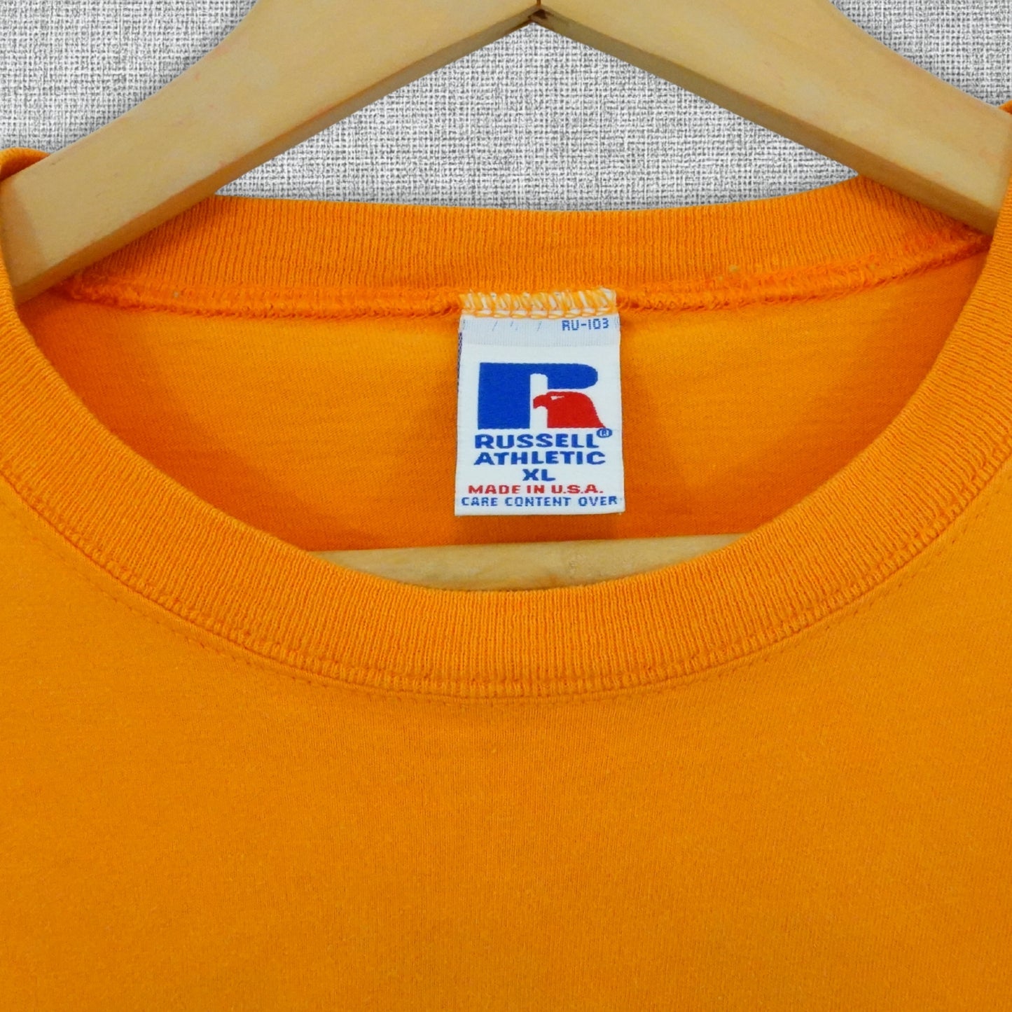 Vintage 90's Russell Athletic Single Stitch Orange Pocket Tee - Size Large