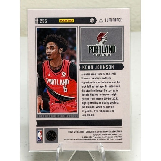 2021-22 Panini Chronicles Luminance Keon Johnson (RC) #255
