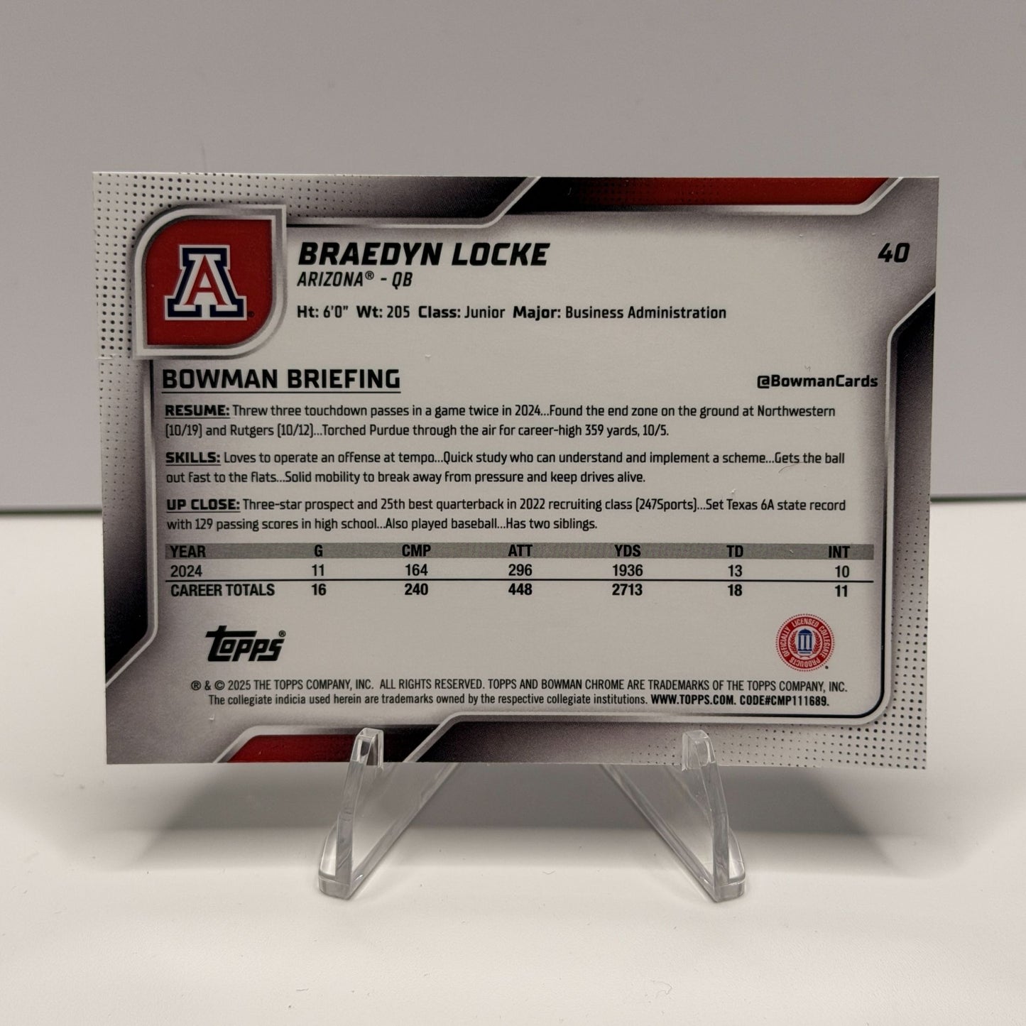 2025 Bowman Chrome U - Braedyn Locke 1st #40