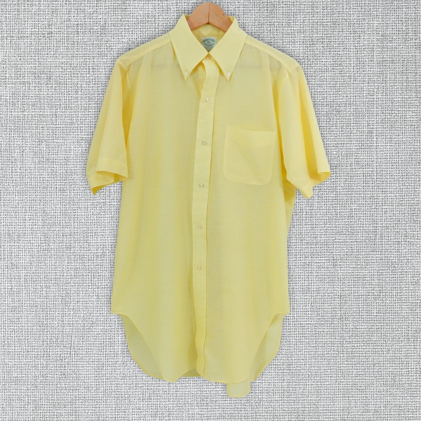 Vintage 70's Brooks Brothers Brookscloth Short Sleeve Button Down Shirt - Size L