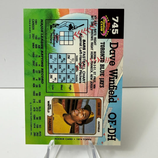 1992 Topps Stadium Club - Dave Winfield #745 (NM-MT)