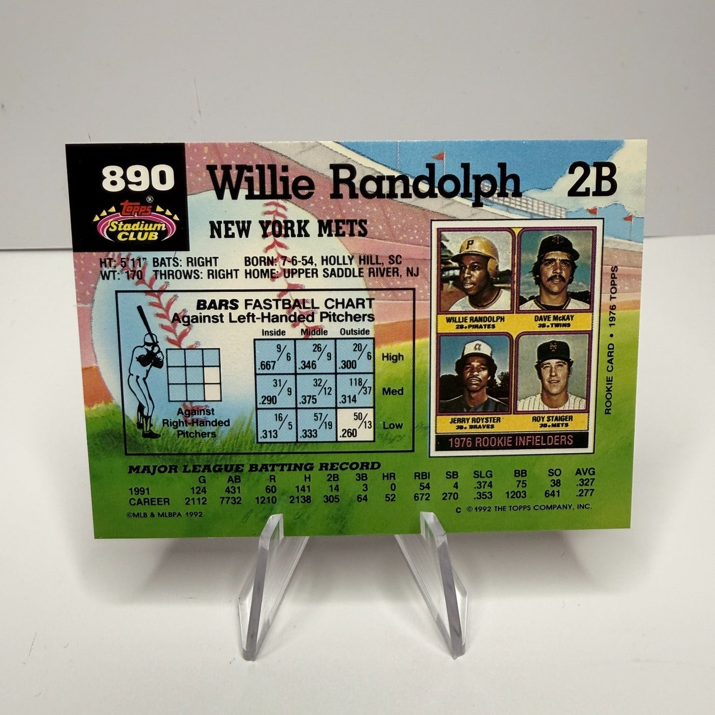 1992 Topps Stadium Club - Willie Randolph #890 (NM-M)