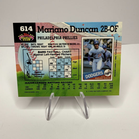 1992 Topps Stadium Club - Mariano Duncan #614
