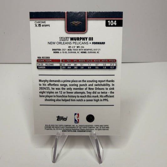 2025-26 Topps Chrome - Trey Murphy III #190 X-Fractor Refractor