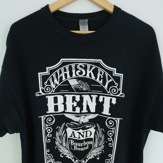 Whiskey Bent and Bourbon Bound T-Shirt Mens - Size XL