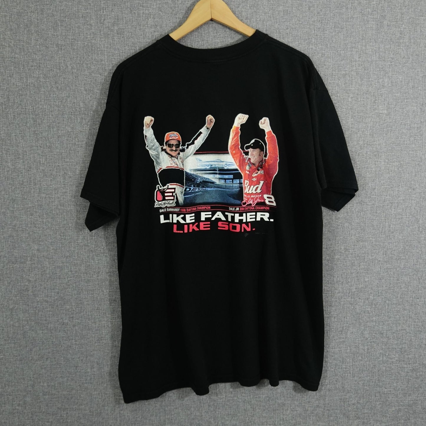 Vintage Dale Earnhardt Sr Jr Like Father Like Son NASCAR Tee - Size XL