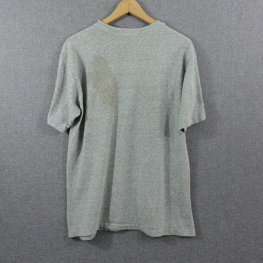 Vintage North Carolina Tar Heels Basketball T-Shirt XL Paint Splatter Gray *READ