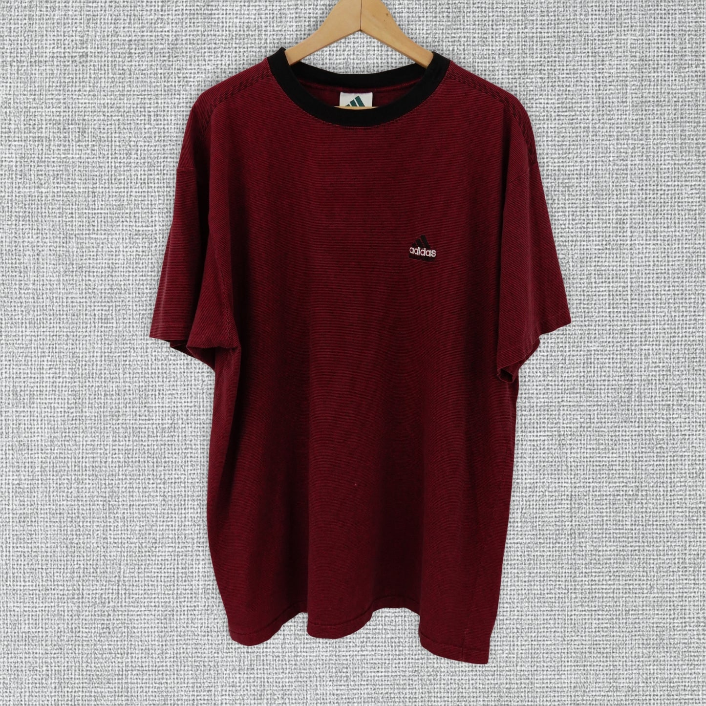 Vintage 90's Adidas Equipment Red Striped T-Shirt - Size 2XL