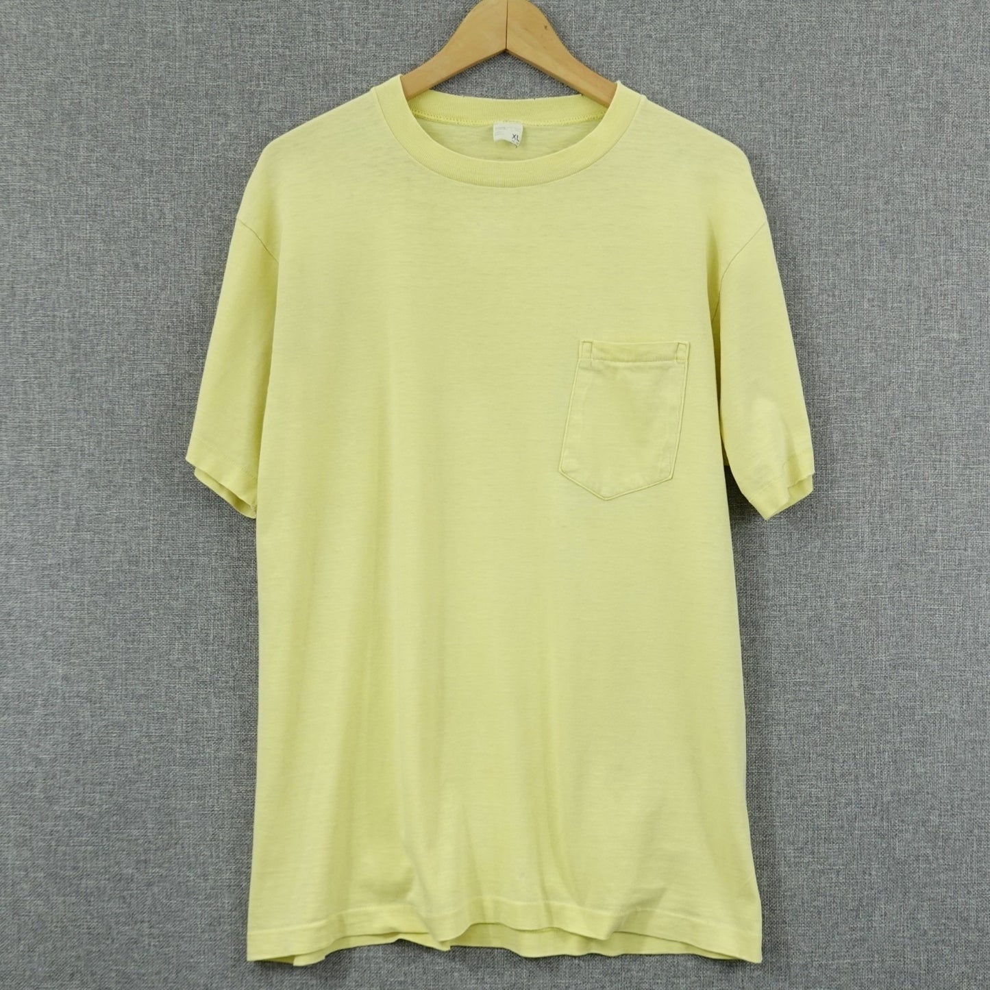 Vintage 70's JCPenney Yellow Pocket Tee USA Made Cotton - Size Large
