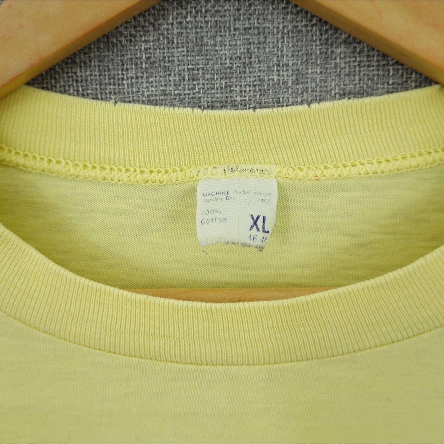 Vintage 70's JCPenney Yellow Pocket Tee USA Made Cotton - Size Large
