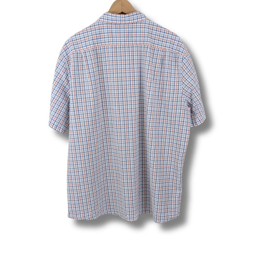 L.L. Bean 2XL Slightly Fitted Short Sleeve Plaid Shirt 100% Cotton Casual