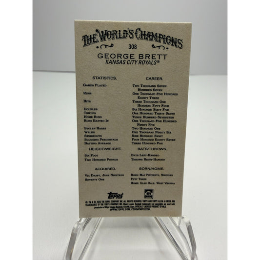 2025 Topps Allen & Ginter - George Brett Mini #308