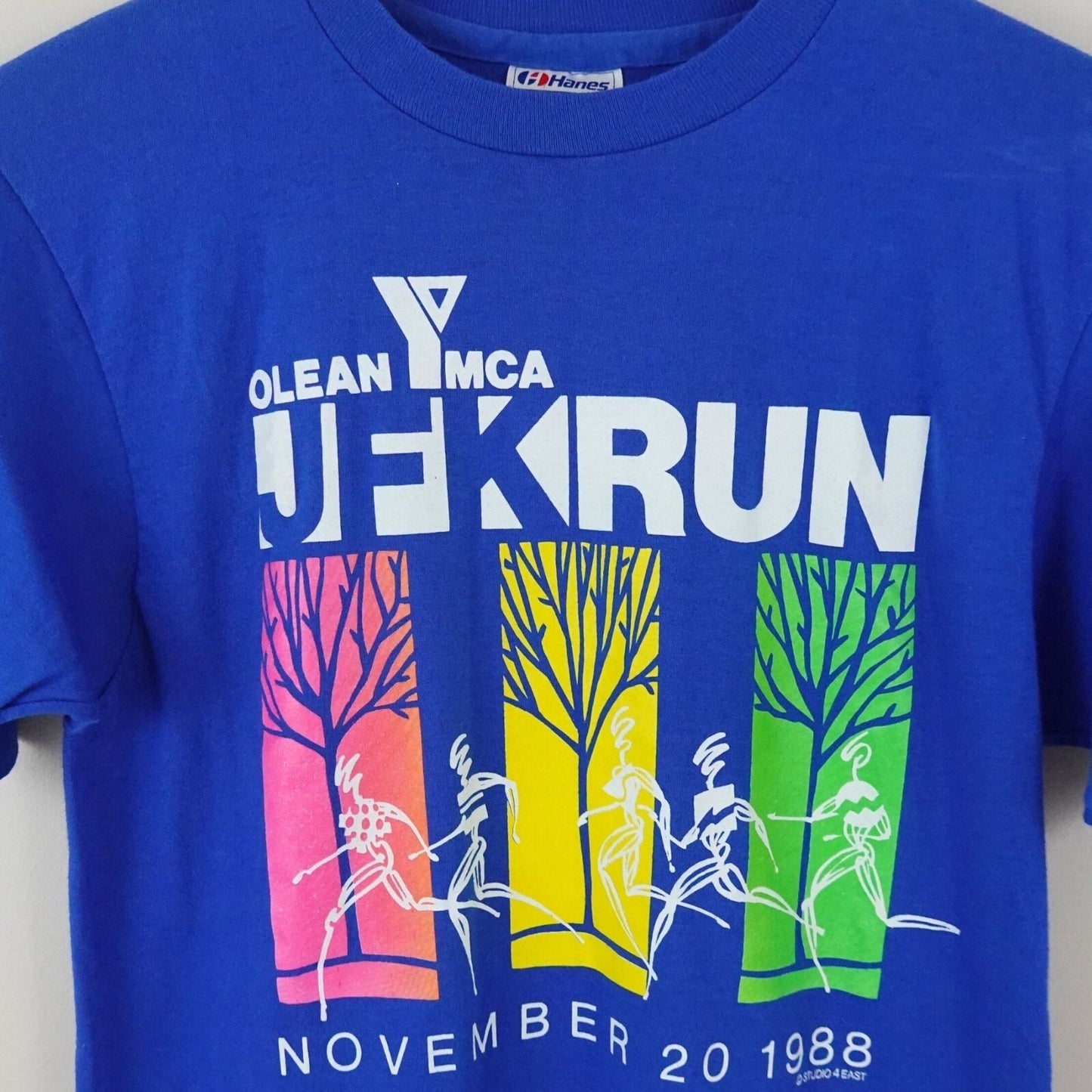 Vintage 1988 YMCA Olean 4K Run Tee - Size Small Hanes Single Stitch