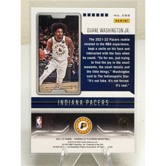 2021-22 Panini Chronicles Playbook Duane Washington Jr (RC) #288
