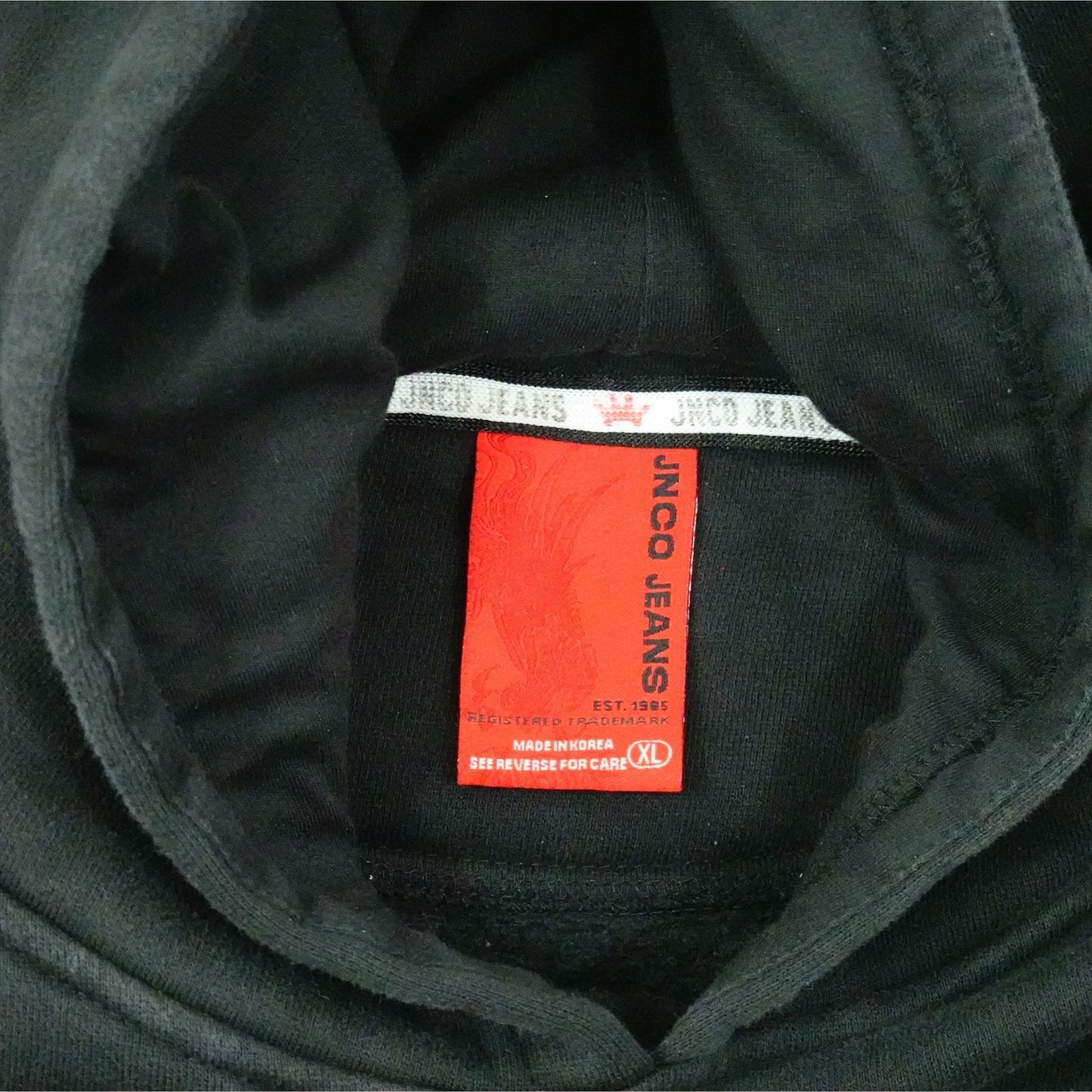Vintage Y2K JNCO Jeans Flame Skull Black Hoodie - Size XL