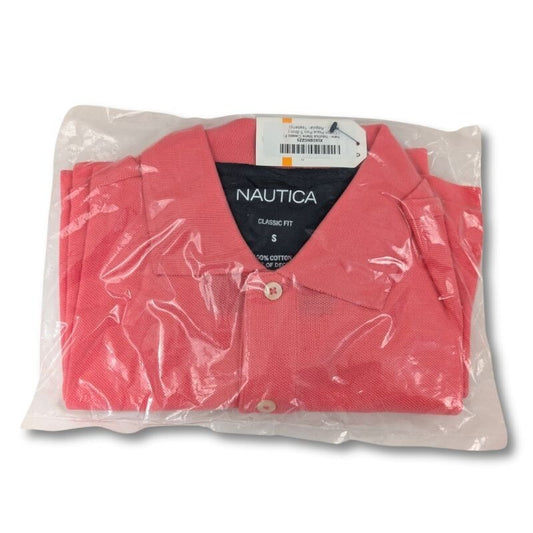 Nautica Classic Fit Deck Pink Polo Shirt Size S NWT