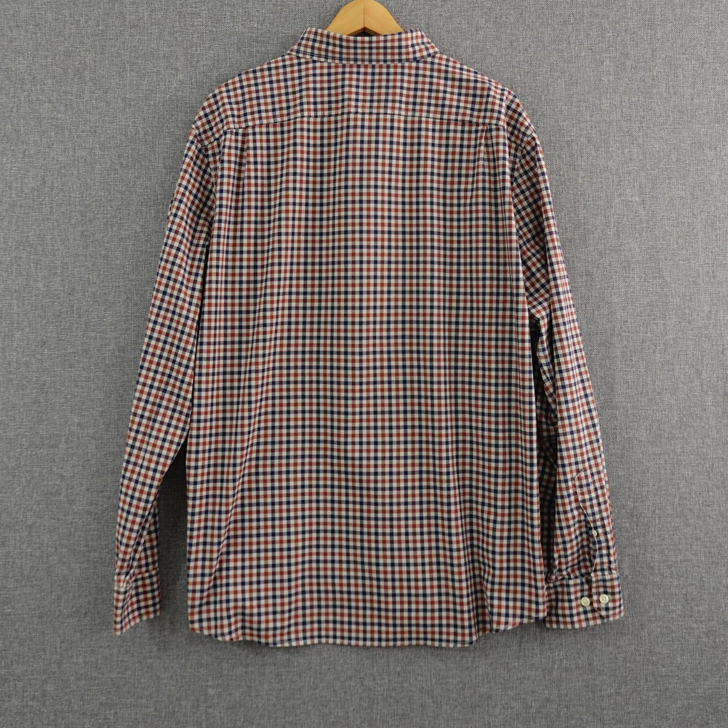 Goodfellow & Co Red Navy White Long Sleeve Gingham Shirt - Size 2XL