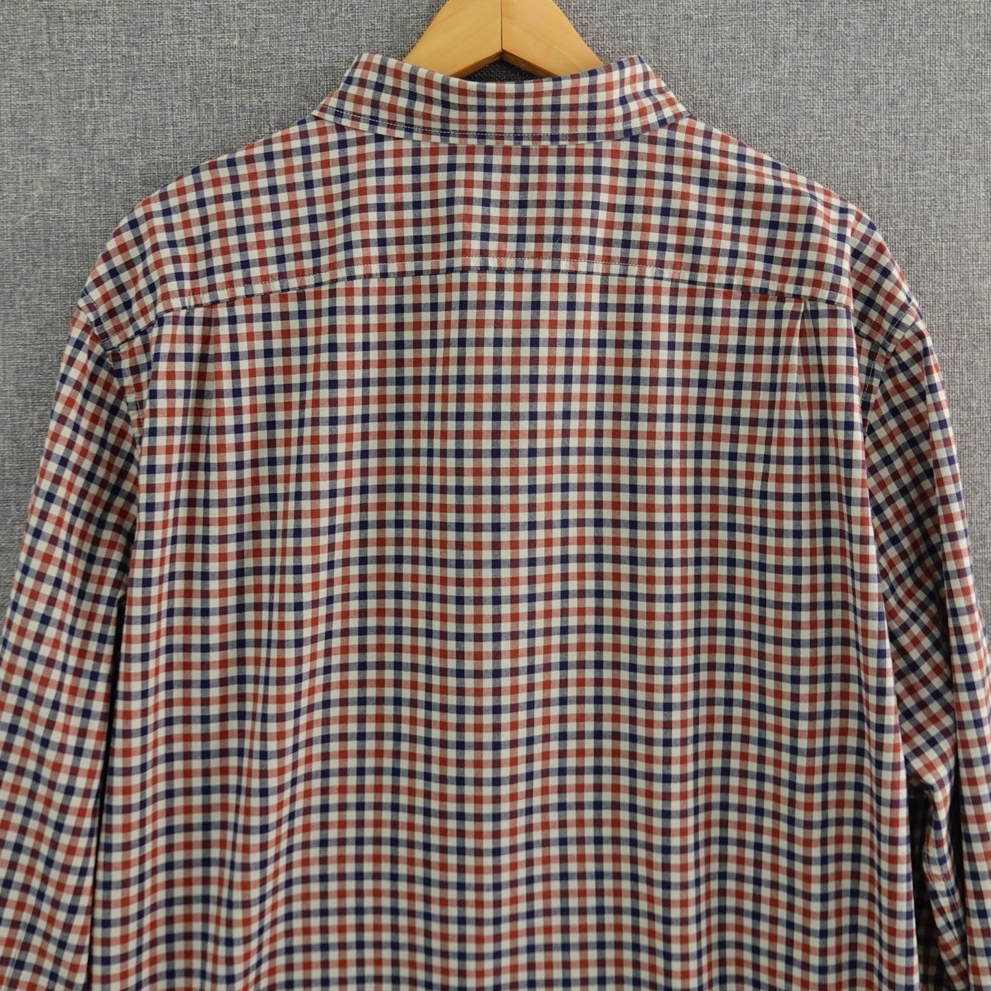 Goodfellow & Co Red Navy White Long Sleeve Gingham Shirt - Size 2XL