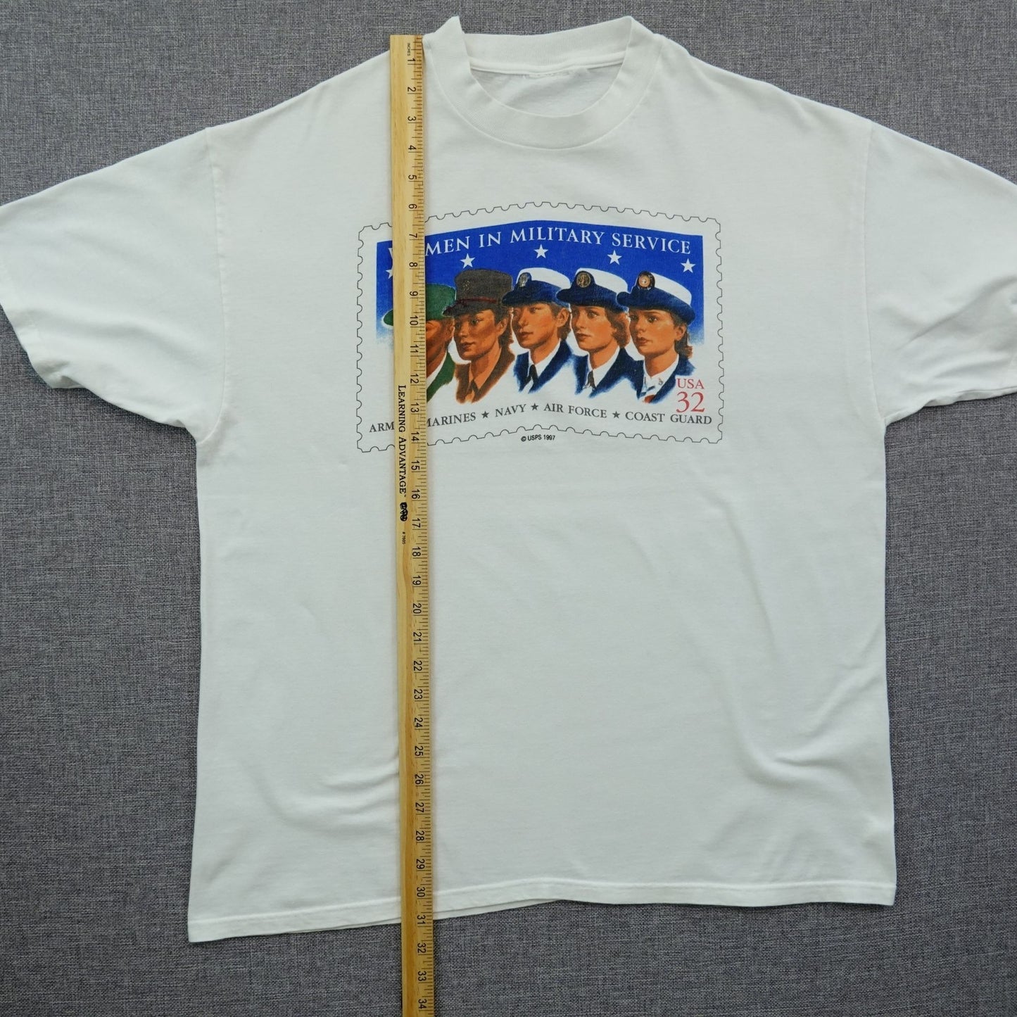 Vintage 1997 USPS Women in Military Service Stamp T-Shirt - Size XL