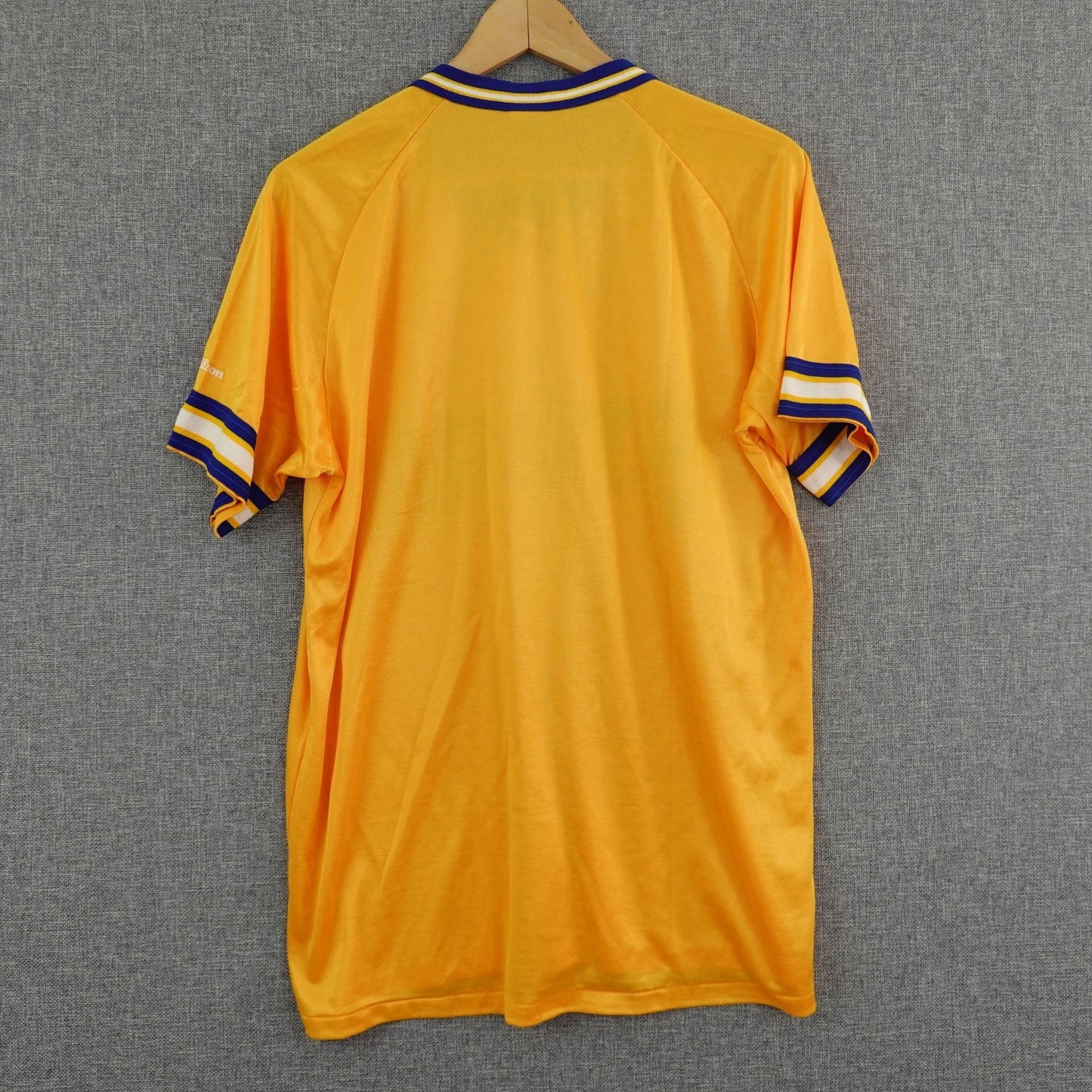 Vintage 80's Wilson "Storm" Yellow Blue Athletic Jersey - Size Large