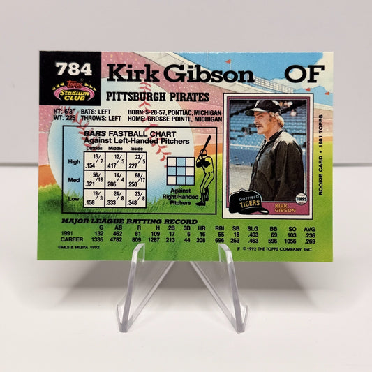 1992 Topps Stadium Club - Kirk Gibson #784 (NM-M)