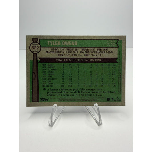 2025 Topps Heritage - Tyler Owens (RC) Blue Border #522