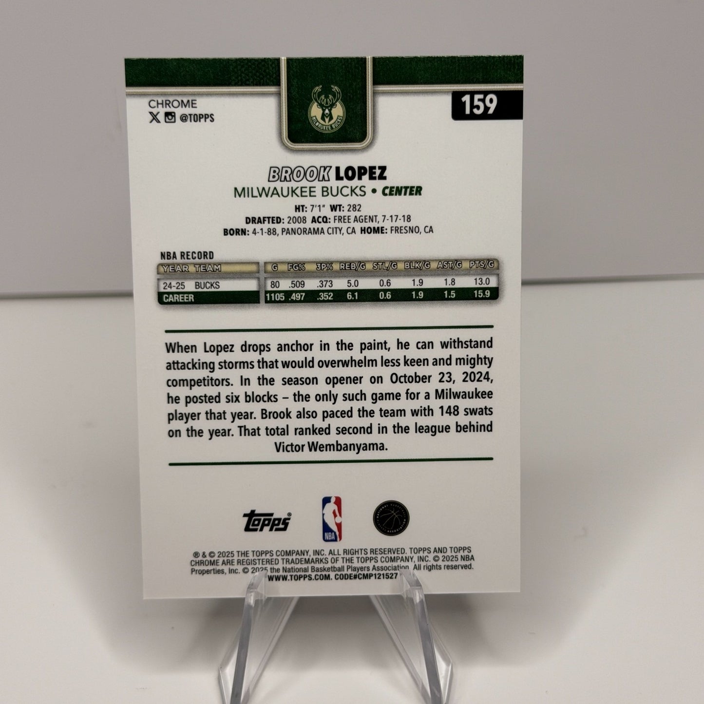 2025-26 Topps Chrome - Brook Lopez #58 X-Fractor Refractor