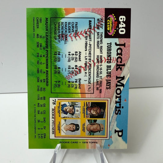 1992 Topps Stadium Club - Jack Morris #640 (NM-MT)
