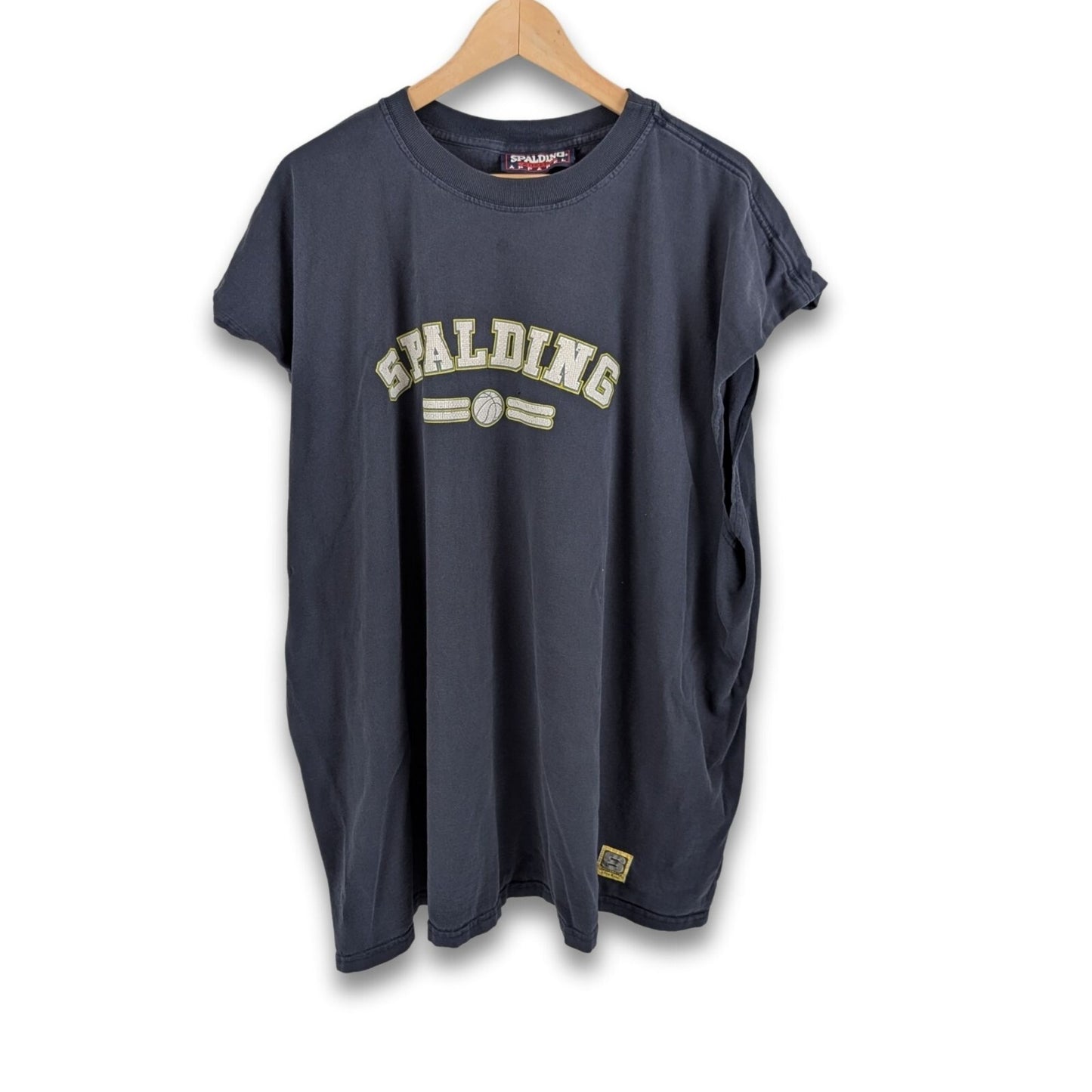Vintage 90's Spalding Sleeveless Navy Blue Athletic Tee - Size 2XL
