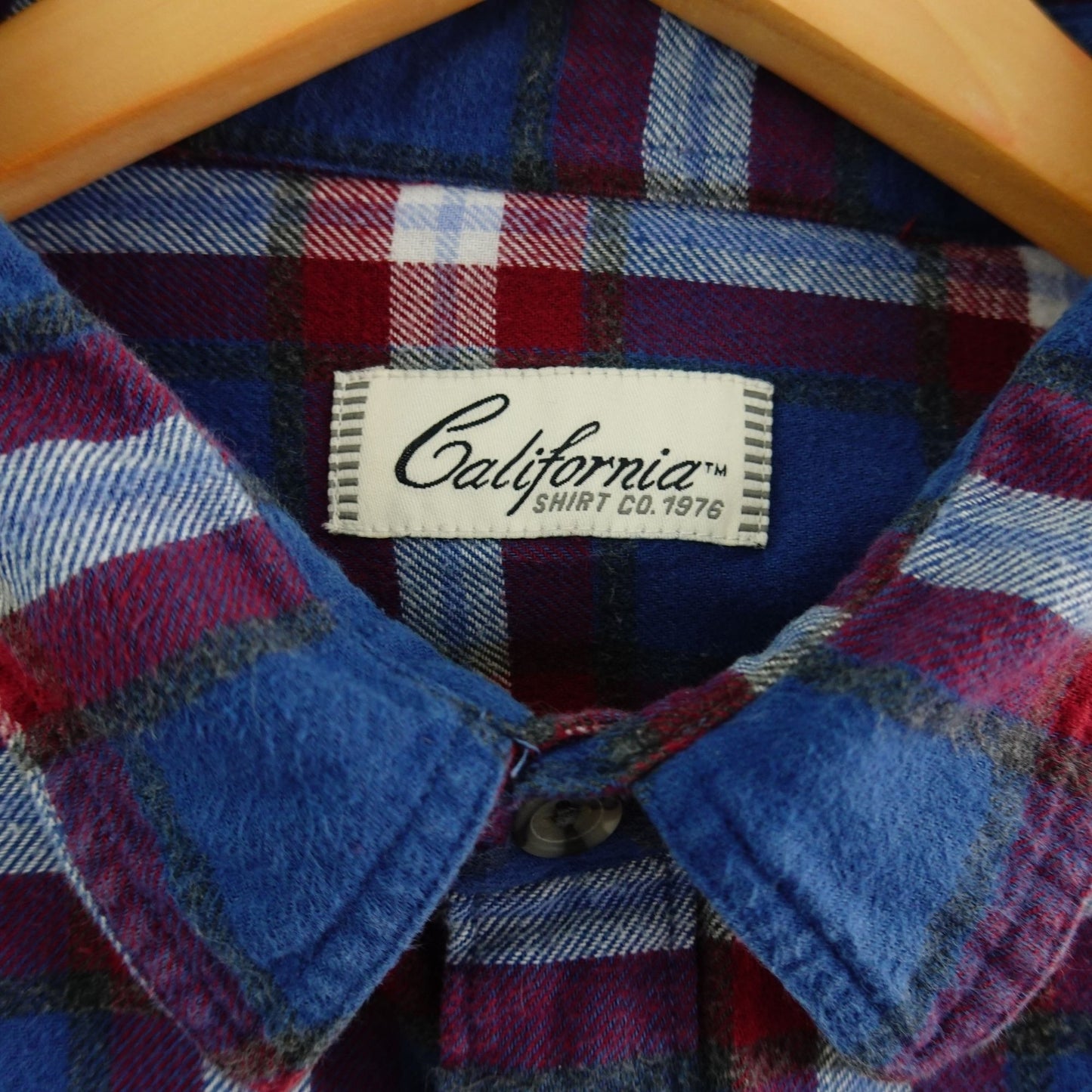 California Shirt Co. Blue Plaid Long Sleeve Flannel - Size XL