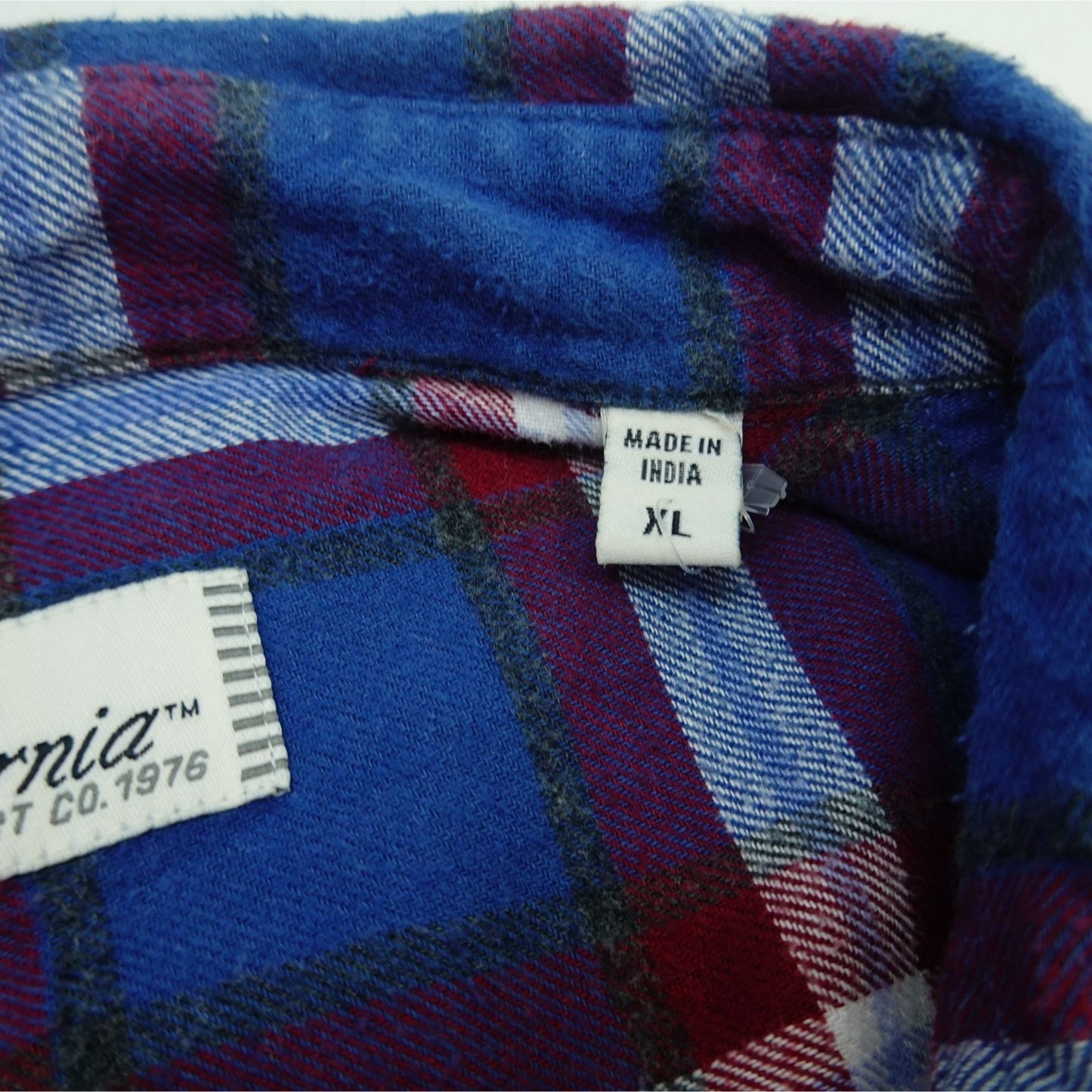 California Shirt Co. Blue Plaid Long Sleeve Flannel - Size XL