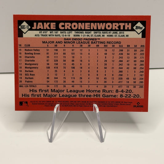 2021 Topps Chrome - 1986 Topps Baseball Jake Cronenworth Refractor #86BC-18 (RC)