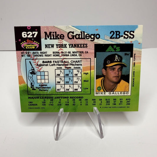 1992 Topps Stadium Club - Mike Gallego #627 (NM-M)