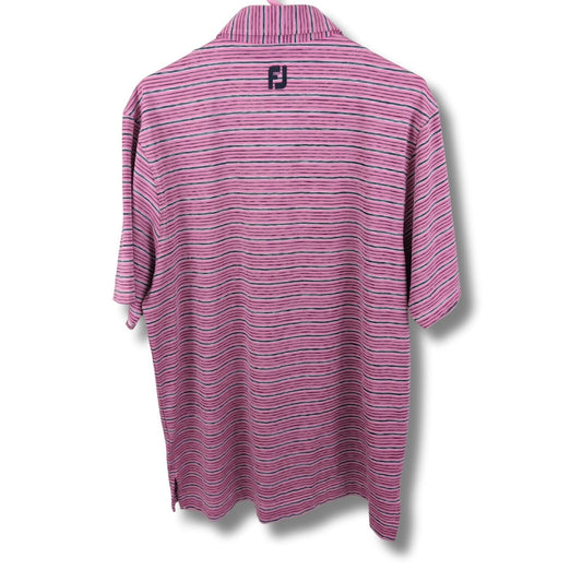 FootJoy Pink Striped Golf Shirt Men's - Size M
