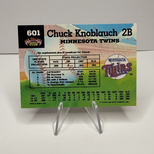 1992 Topps Stadium Club - Chuck Knoblauch Members Choice #601 (NM-M)