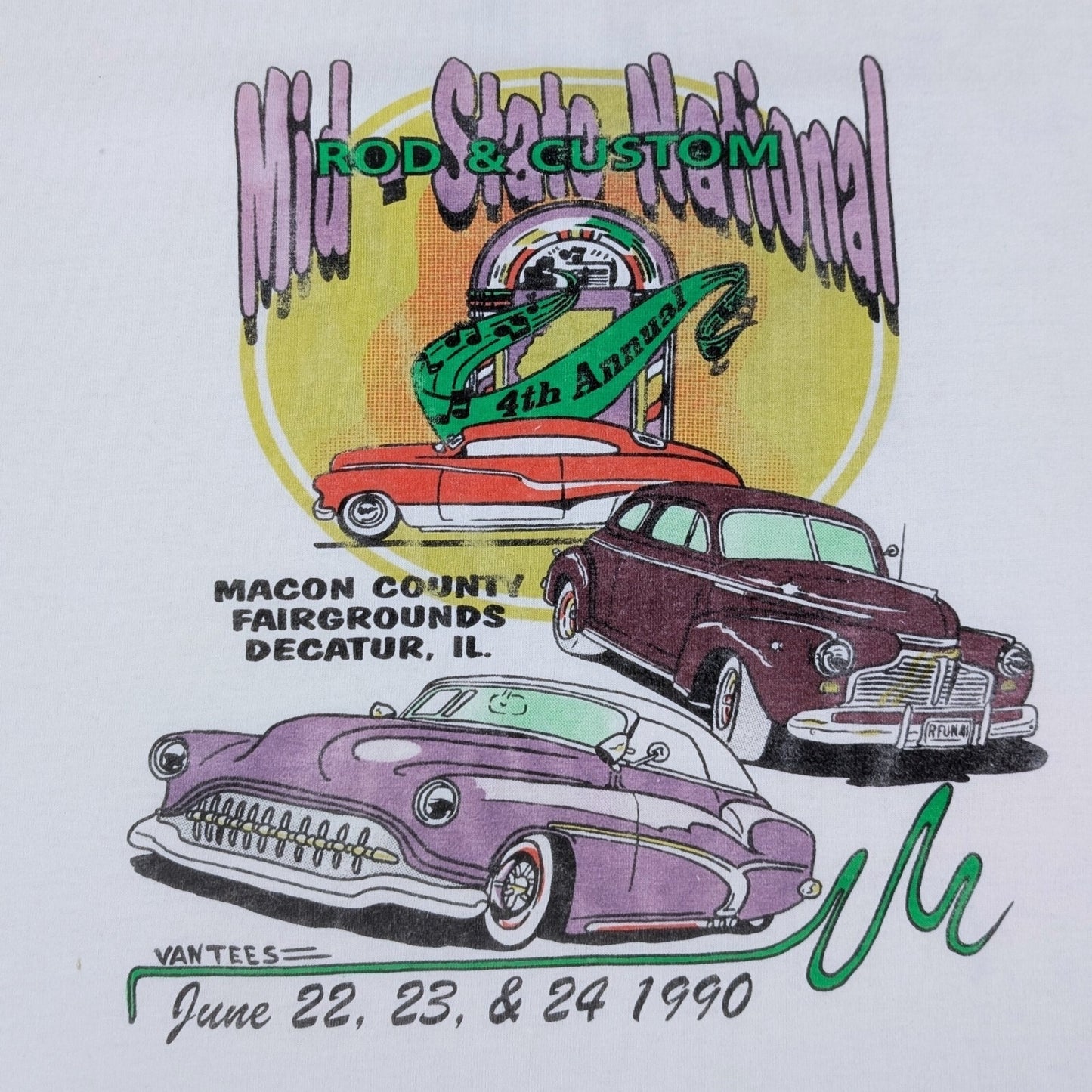 Vintage 1990 Rod & Custom Car Show Tee - Size 3XL