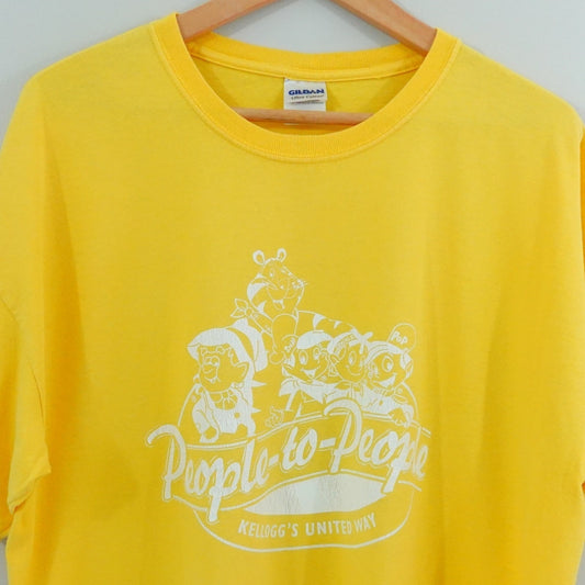 Vintage Kellogg’s United Way T-Shirt XL Yellow People-to-People Graphic Tee