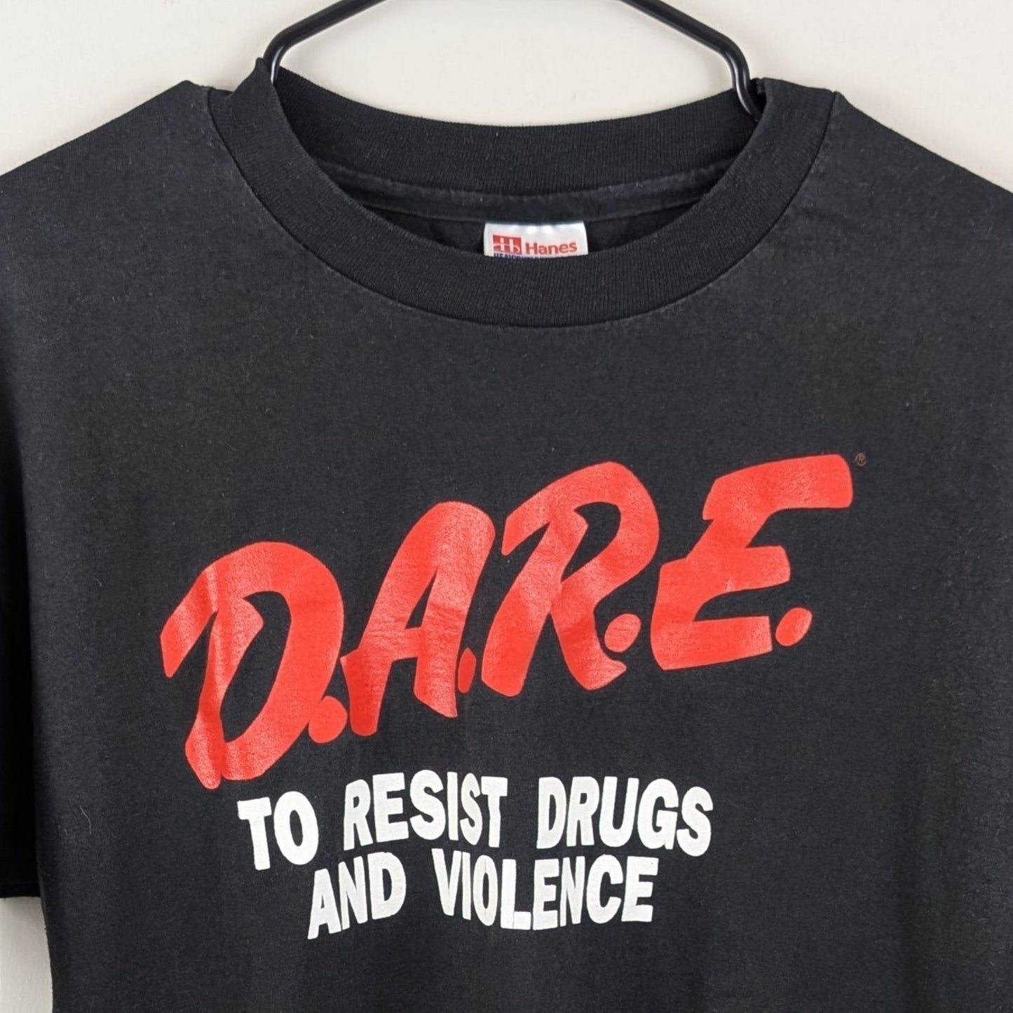 Vintage 90's D.A.R.E. Resist Against Drugs Black Tee - Size L