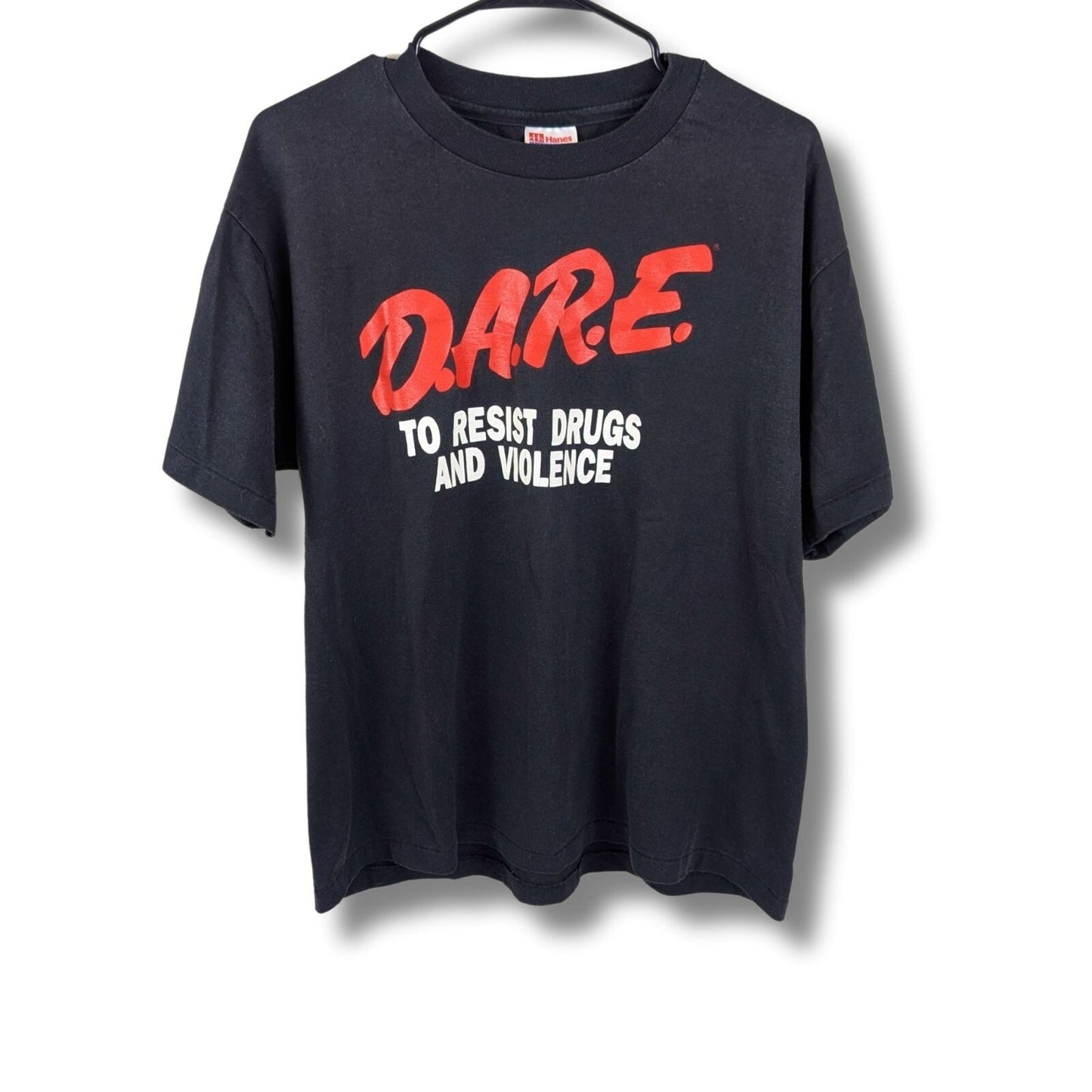 Vintage 90's D.A.R.E. Resist Against Drugs Black Tee - Size L