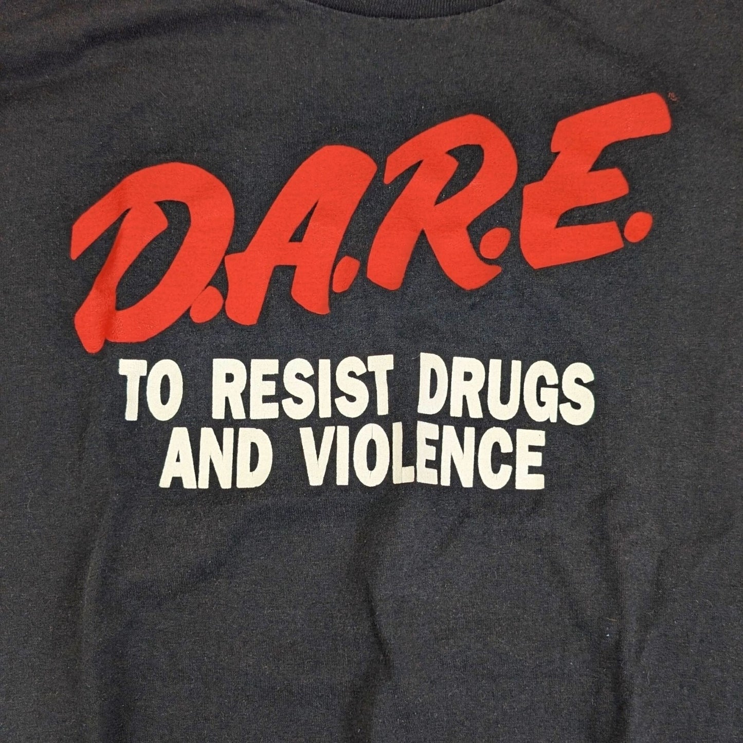 Vintage 90's D.A.R.E. Resist Against Drugs Black Tee - Size L