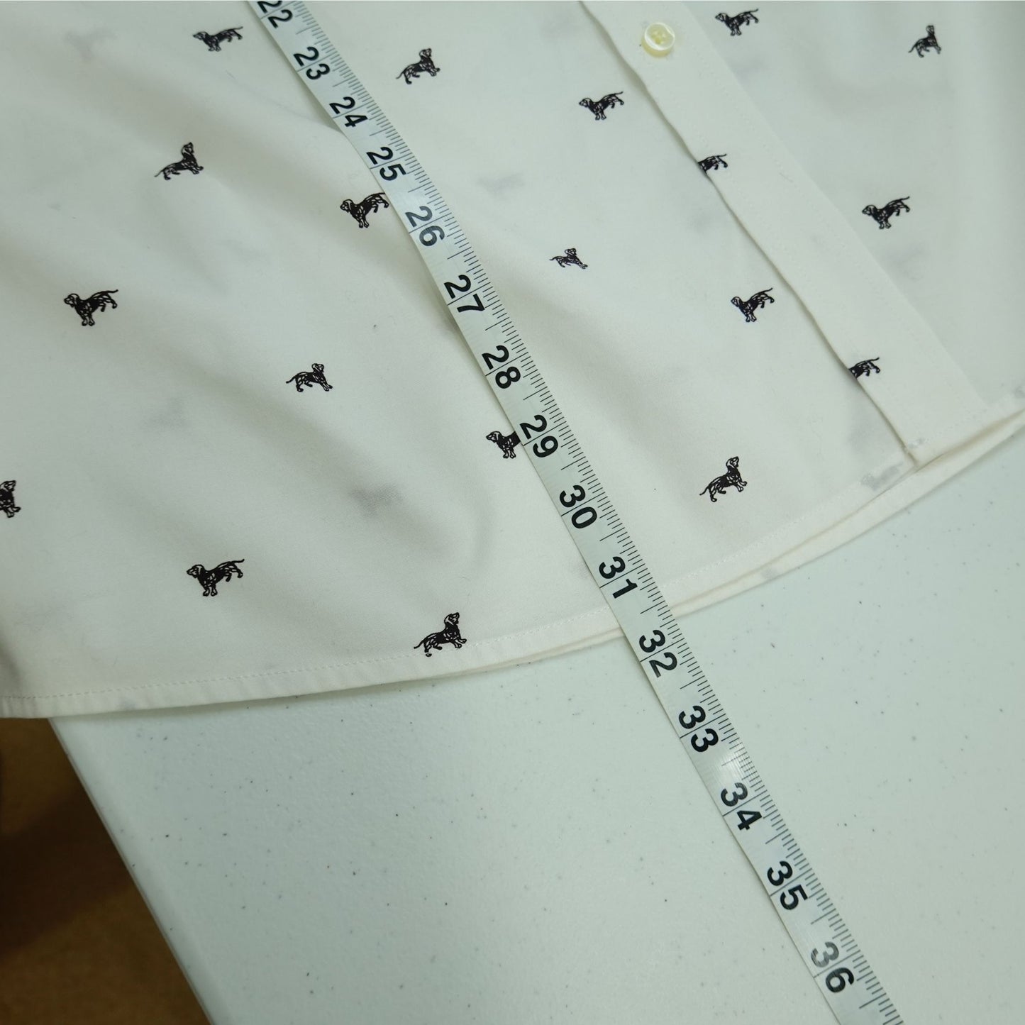 Goodfellow & Co Oxford Shirt White Dog Print - Size 2XL